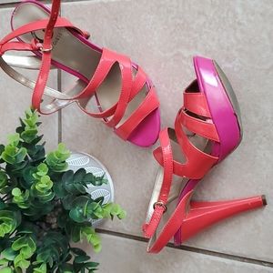 Pink and Coral Guess heels